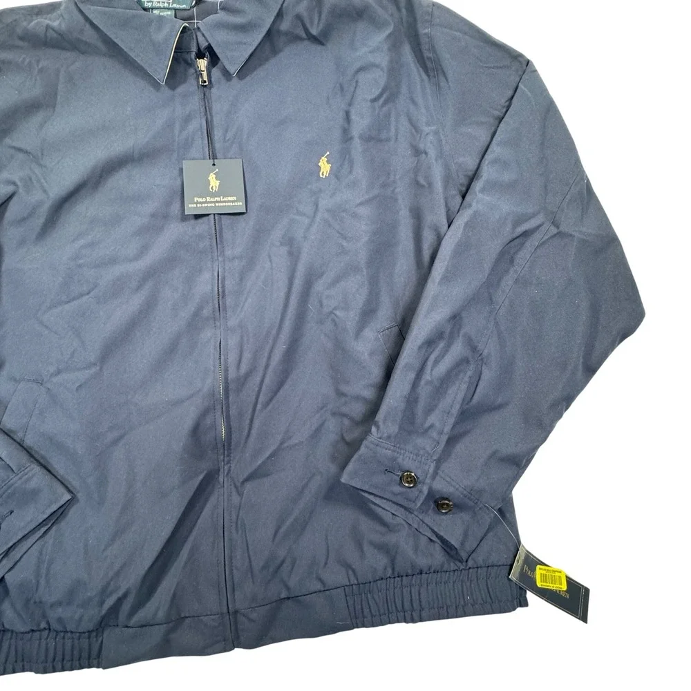 Polo Ralph Lauren Mens Bi-Swing Windbreaker Jacket Navy Blue 2XB Big & Tall NWT